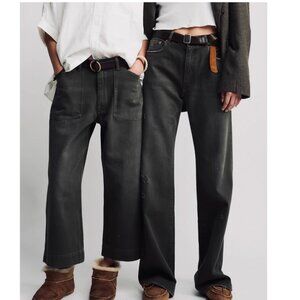 NWT Denimist Georgia Work Pant 25/26 Vintage Dark Olive Cropped